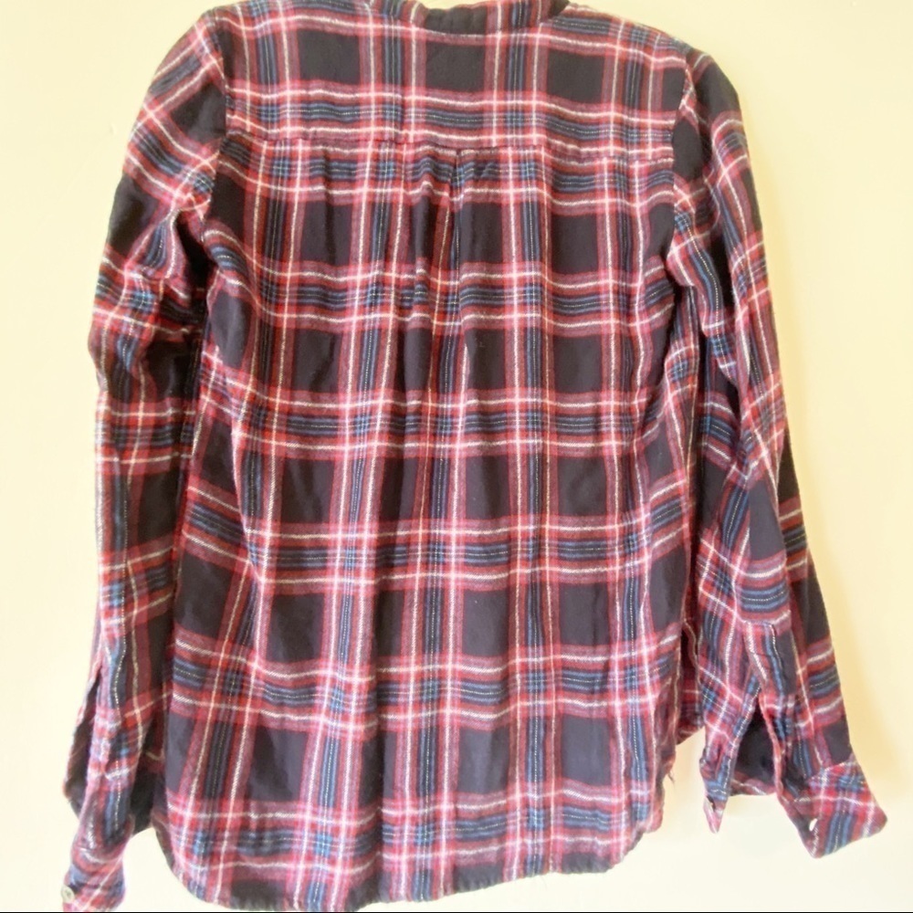 𝅺GAP Pullover Plaid Shirt Red Blue Size XS - Picture 6 of 7
